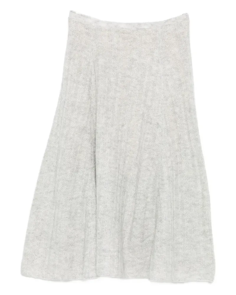 Twin-Set Gerippter Midirock - Grau Grau