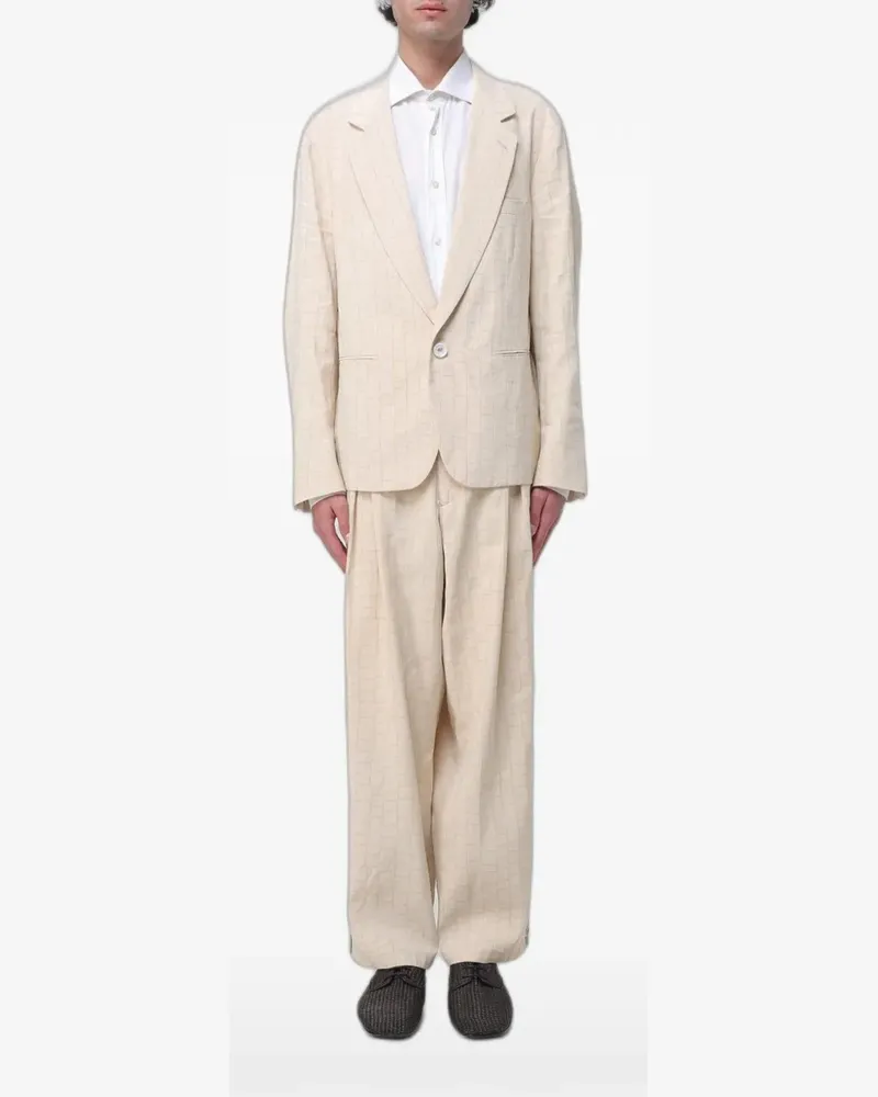 Giorgio Armani jacquard single-breasted suit - Nude Nude