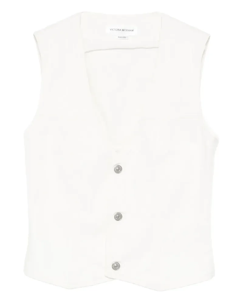 Victoria Beckham Top mit Knopfverschluss - Weiß Weiß