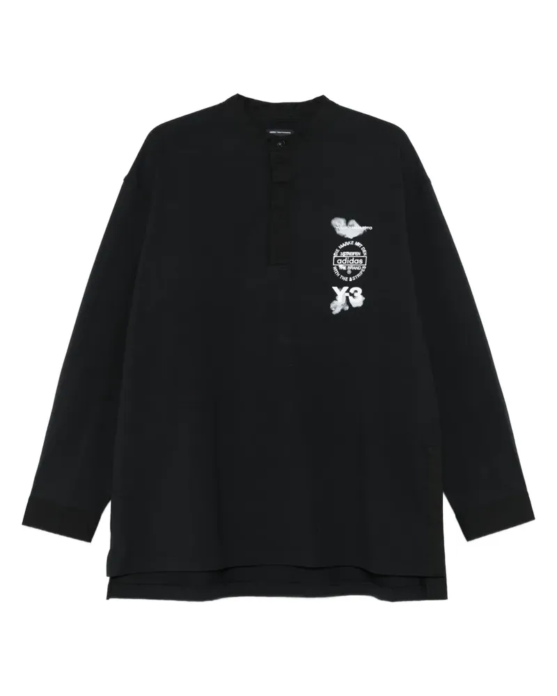 Y-3 Langärmeliges Poloshirt - Schwarz Schwarz