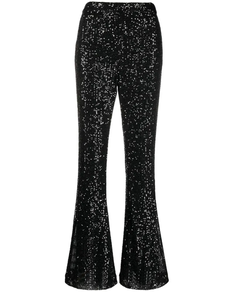 Twin-Set Ausgestellte Paillettenhose - Schwarz Schwarz