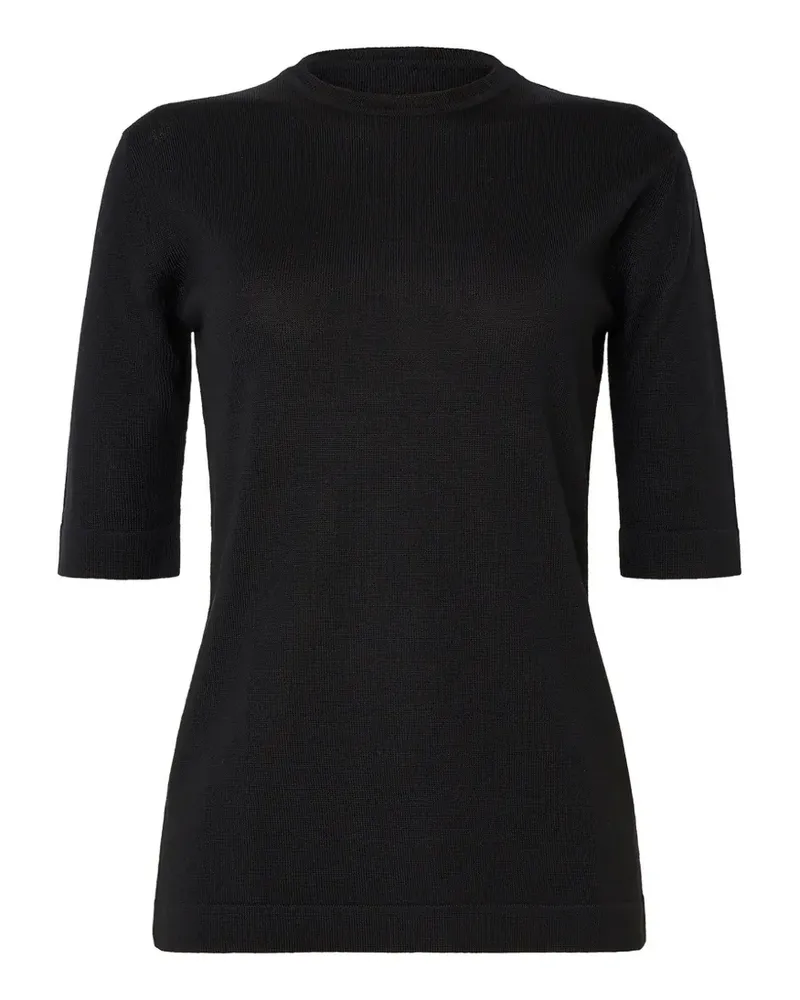 Wolford Gestricktes T-Shirt mit Stehkragen - Schwarz Schwarz