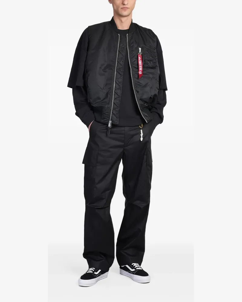Alpha Industries Bomberjacke mit Logo-Band - Schwarz Schwarz