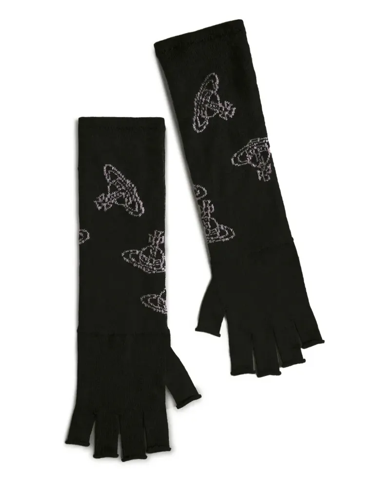 Vivienne Westwood Fingerlose Orb Handschuhe - Schwarz Schwarz