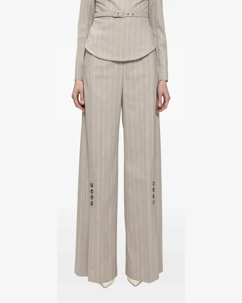 NISSA Wide-Leg-Hose mit Nadelstreifen - Grau Grau