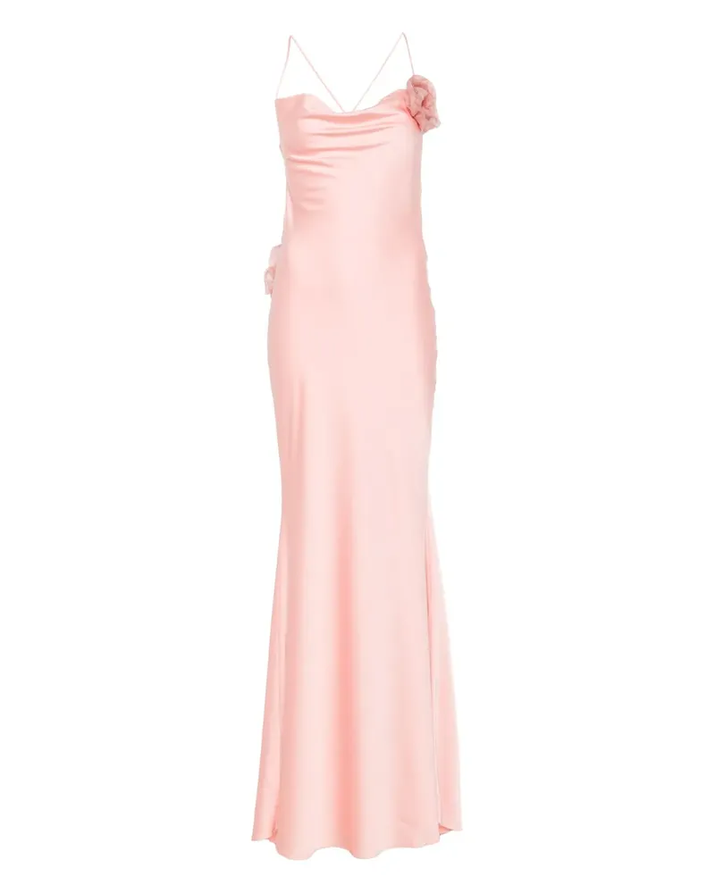 Parlor Maxikleid mit Blumenapplikation - Rosa Rosa