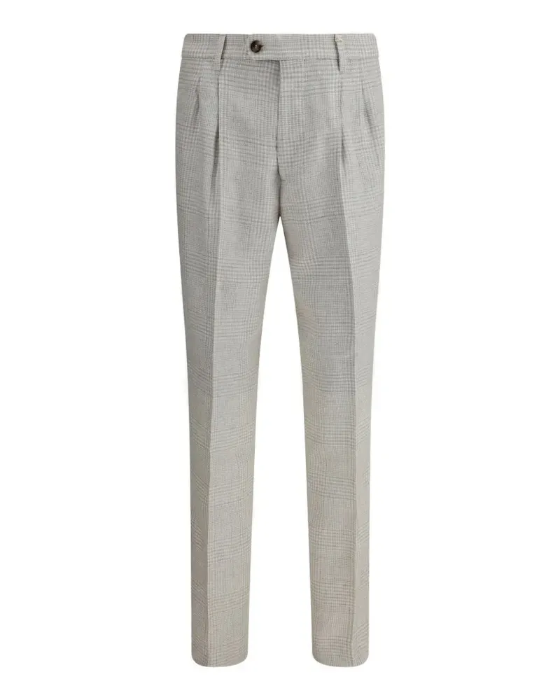 Brunello Cucinelli Klassische Hose mit Karomuster - Grau Grau