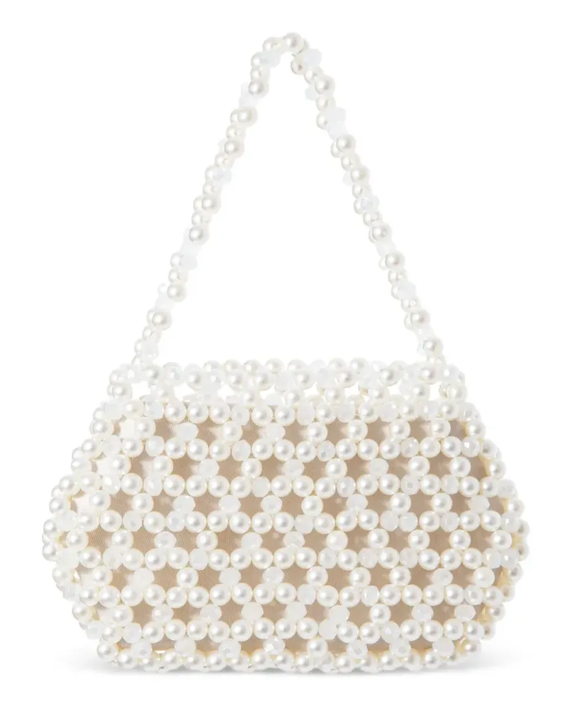 0711 Ella Mini-Tasche mit Kunstperlen - Weiß Weiß