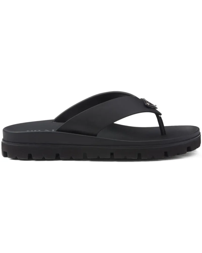 Prada Flip-Flops mit Logo Schwarz