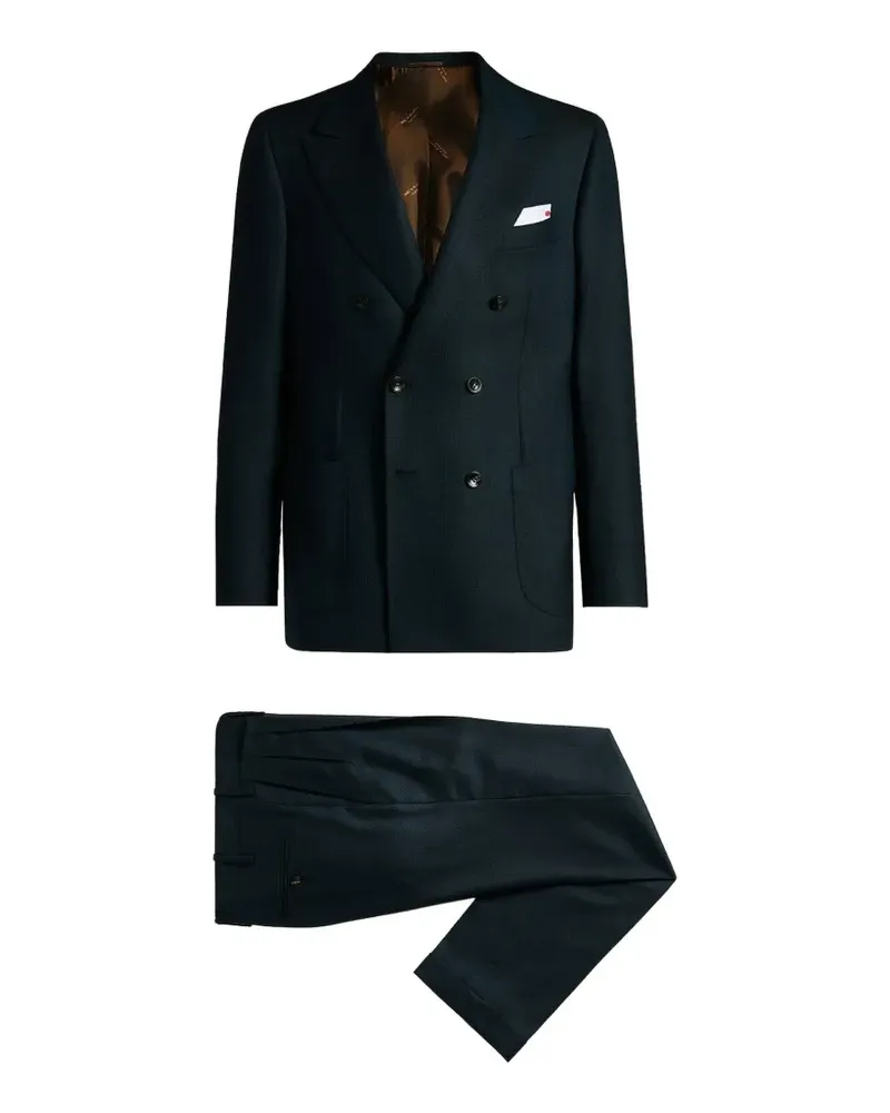 Kiton Doppelreihiger Anzug - Blau Blau
