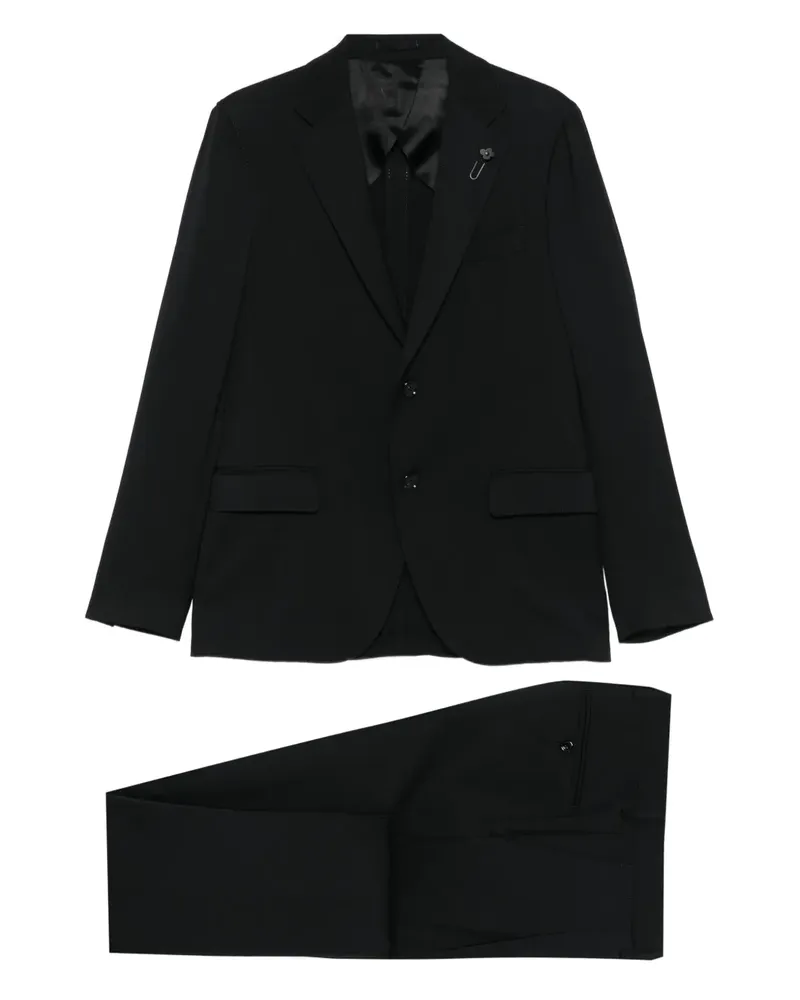 LARDINI Anzug mit fallendem Revers - Schwarz Schwarz
