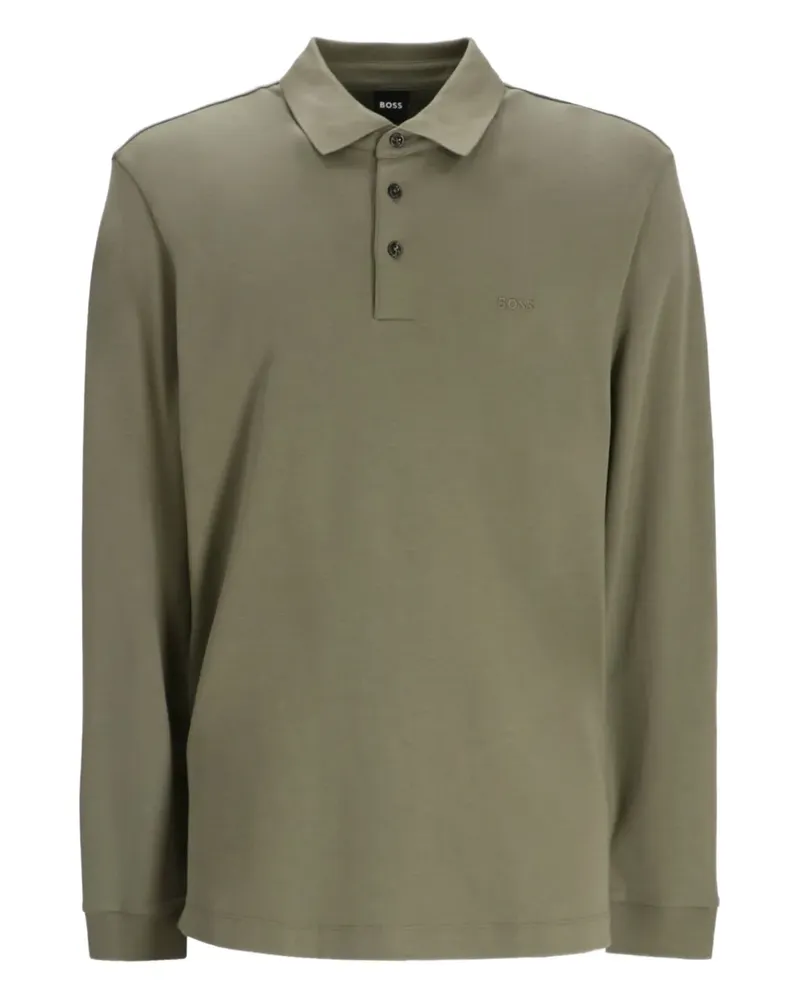 HUGO BOSS Langärmeliges Poloshirt - Grün Grün