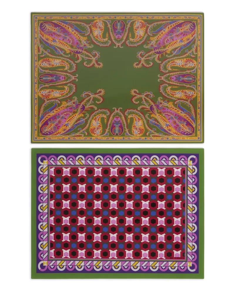 Etro Gemusterte Ladegeräte (2er-Set) - Rot Rot