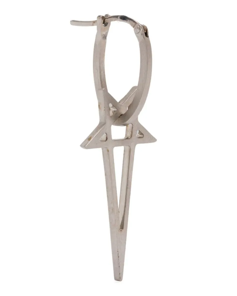 Rick Owens Pentagram Ohrring - Silber Silber