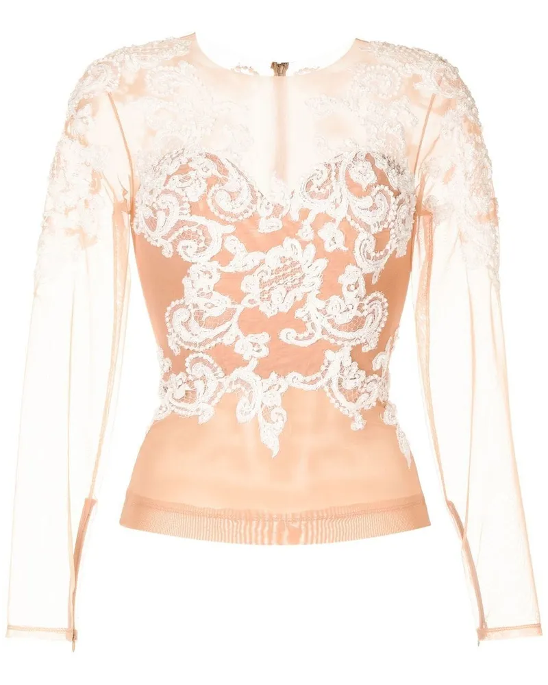 Zuhair Murad Besticktes Top Rosa