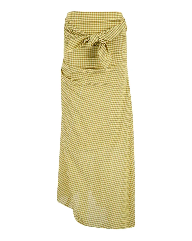 AURALEE gingham-check asymmetric dress - Gelb Gelb