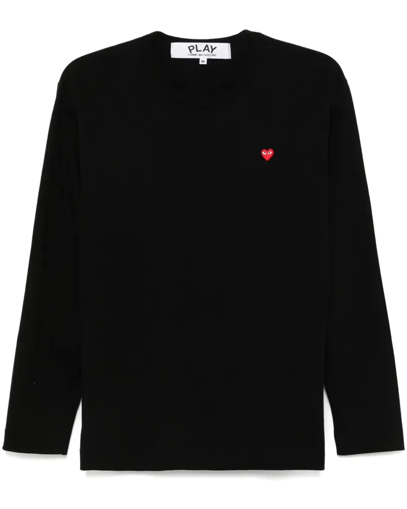 Comme des Garçons T-Shirt mit Herz-Patch - Schwarz Schwarz
