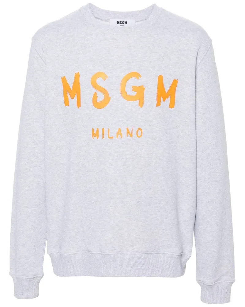 MSGM Sweatshirt mit Logo-Print Grau