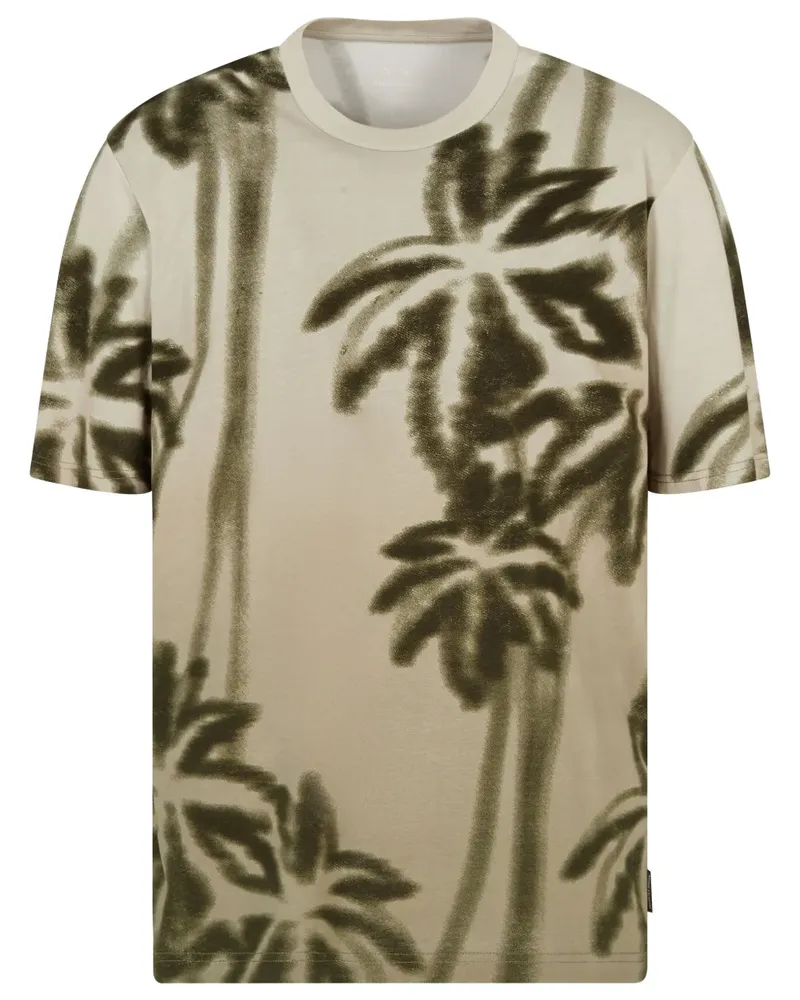 Armani Exchange T-Shirt mit Palmen-Print - Nude Nude
