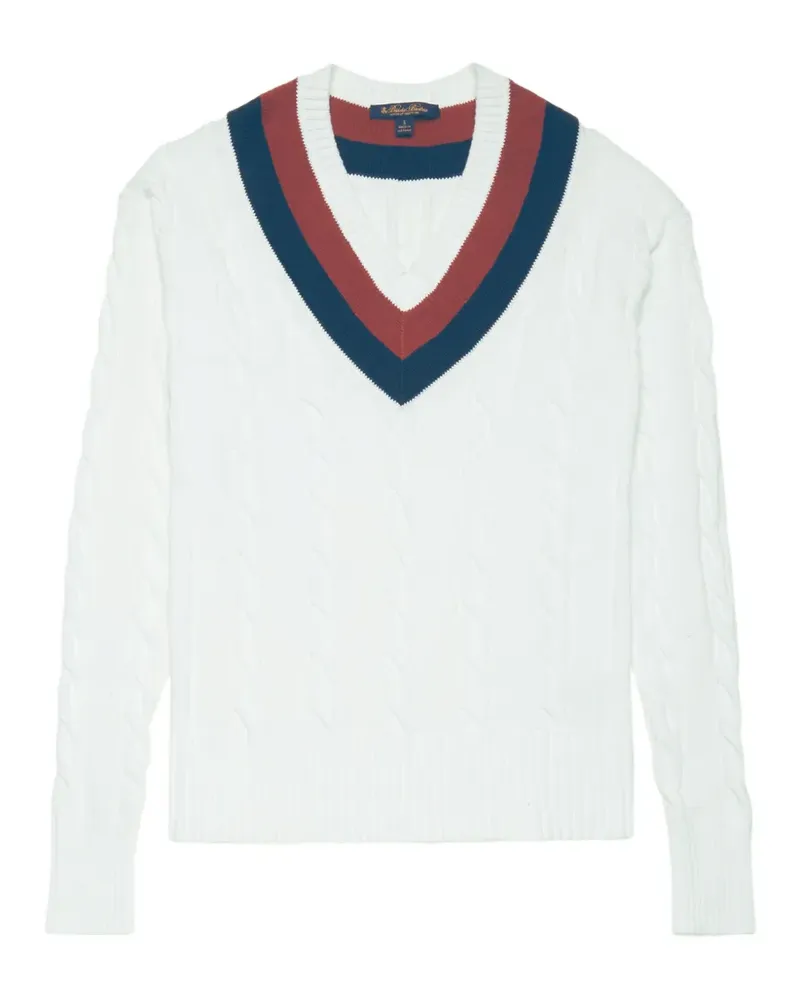 Brooks Brothers Tennis Pullover mit V-Ausschnitt - Weiß Weiß