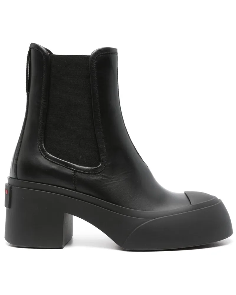 Marni Chelsea-Boots mit vorstehendem Logo 65mm - Schwarz Schwarz