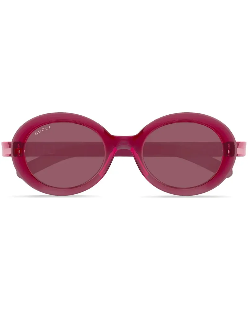 Gucci Sonnenbrille mit rundem Gestell - Rot Rot
