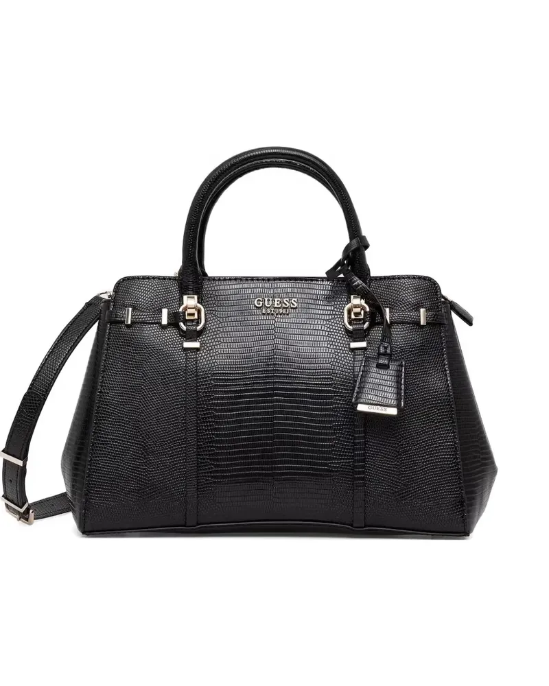 Guess lizard-effect tote bag - Schwarz Schwarz