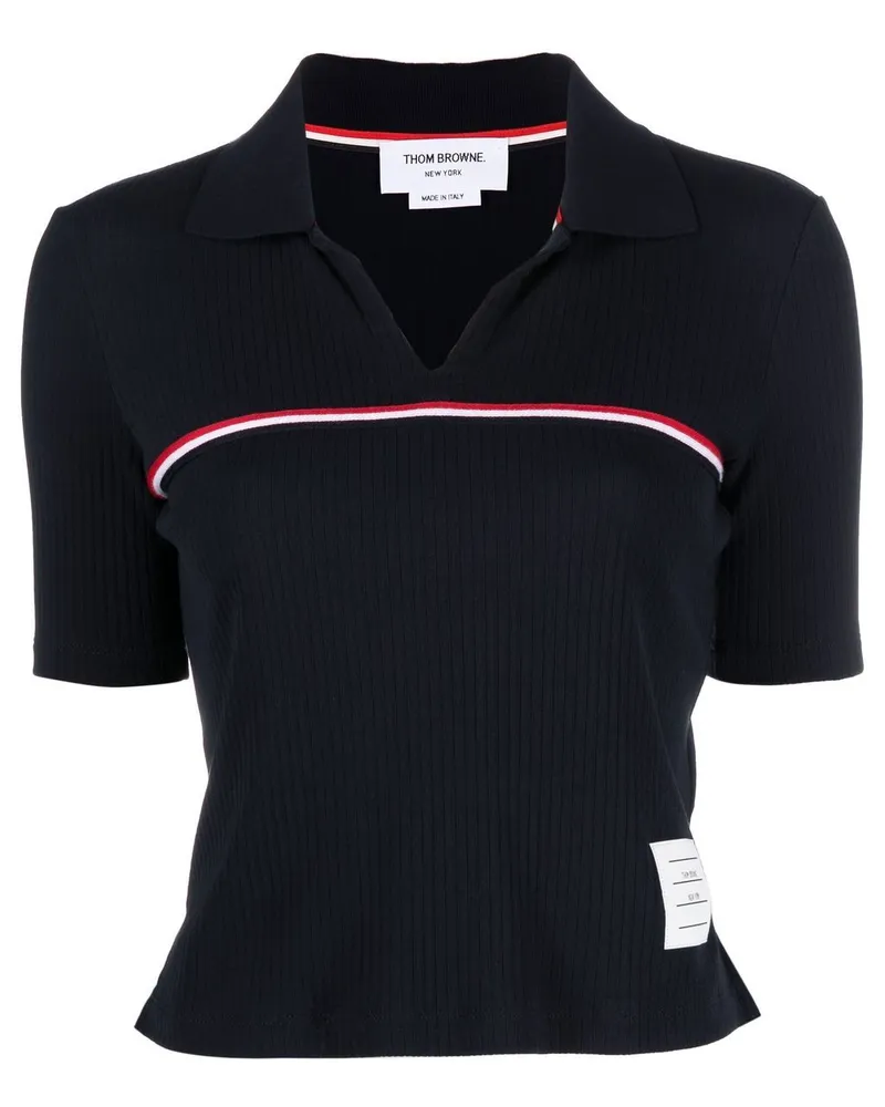 Thom Browne Poloshirt mit RWB-Streifen - Blau Blau