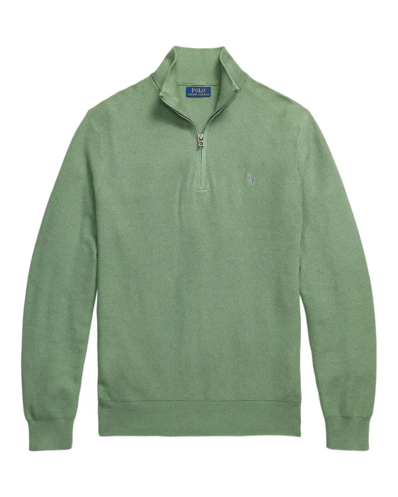 Ralph Lauren Waffelstrick-Pullover mit Viertelreißverschluss - Grün Grün
