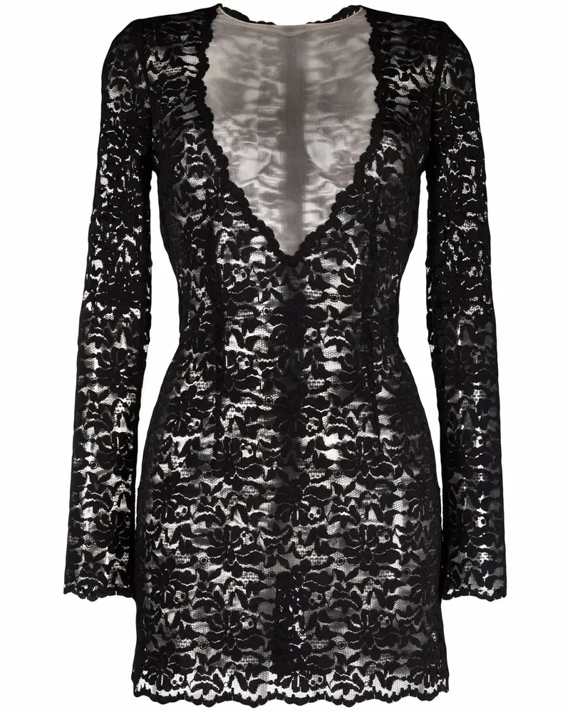 Dolce & Gabbana Minikleid mit Spitze - Schwarz Schwarz