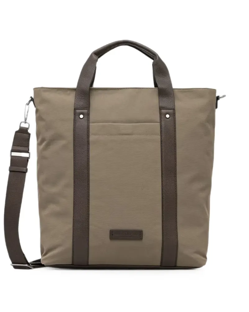 Marc O'Polo leather-trim tote bag - Braun Braun