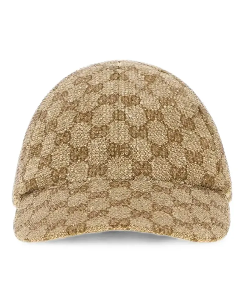 Gucci crystal-embellished GG canvas baseball cap - Nude Nude