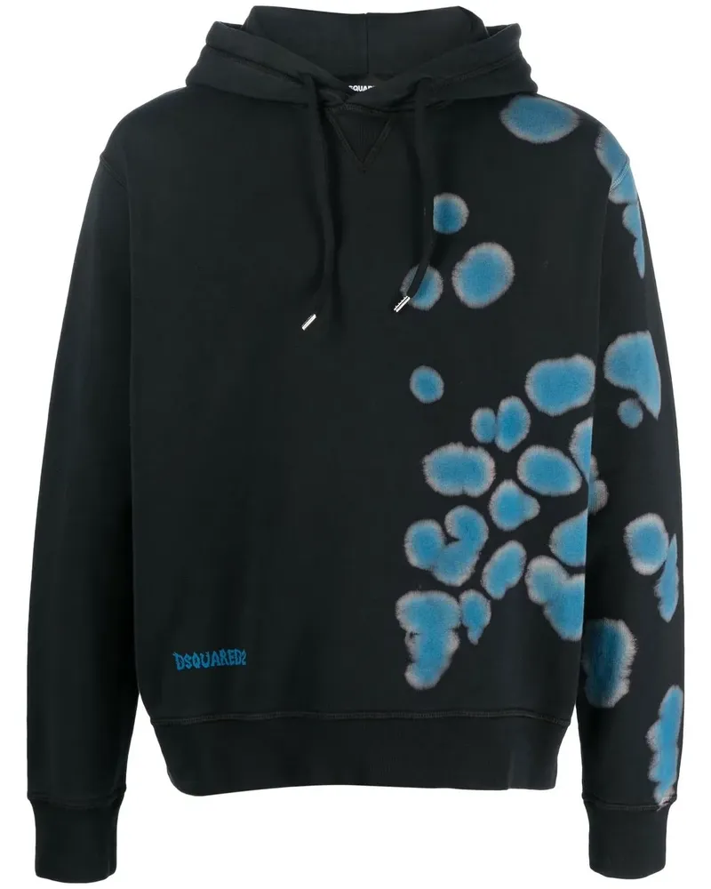 Dsquared2 Hoodie mit Batikmuster - Schwarz Schwarz