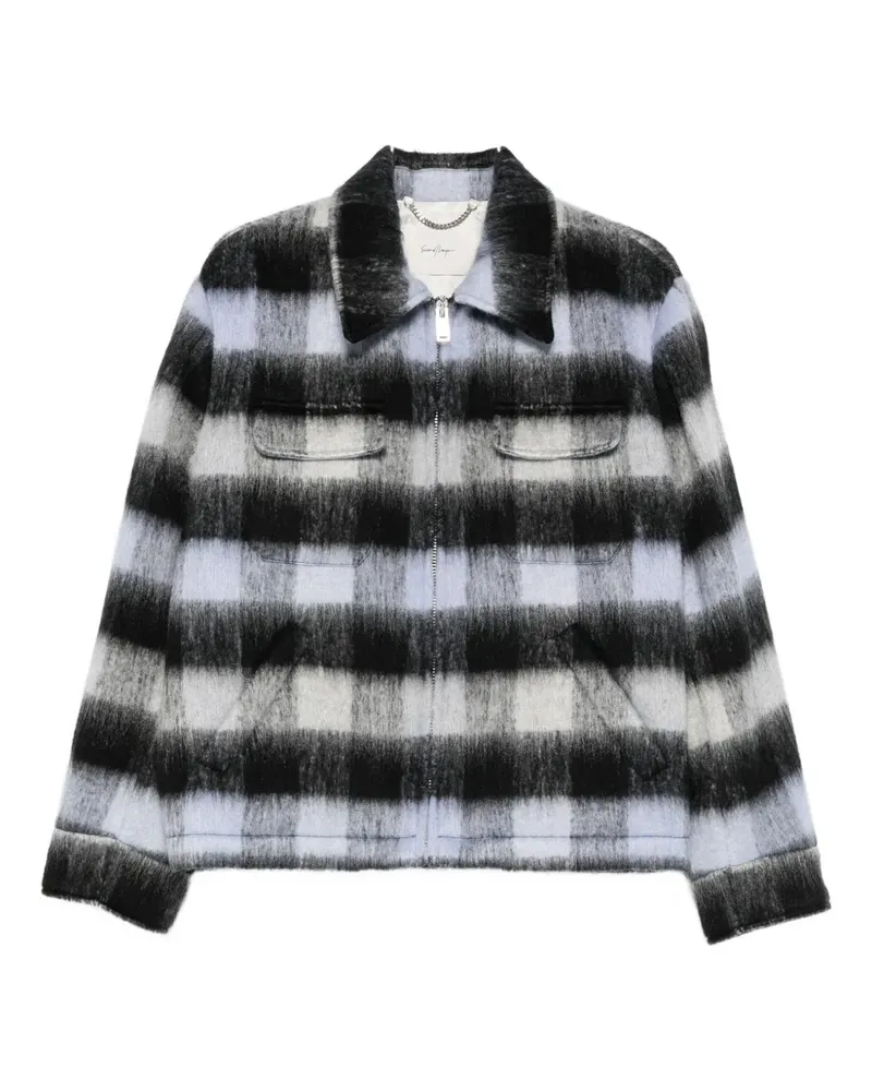 Second/Layer checked jacket - Schwarz Schwarz