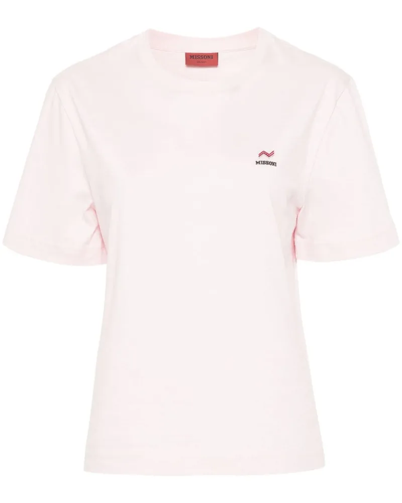 Missoni T-Shirt mit Logo-Stickerei Rosa