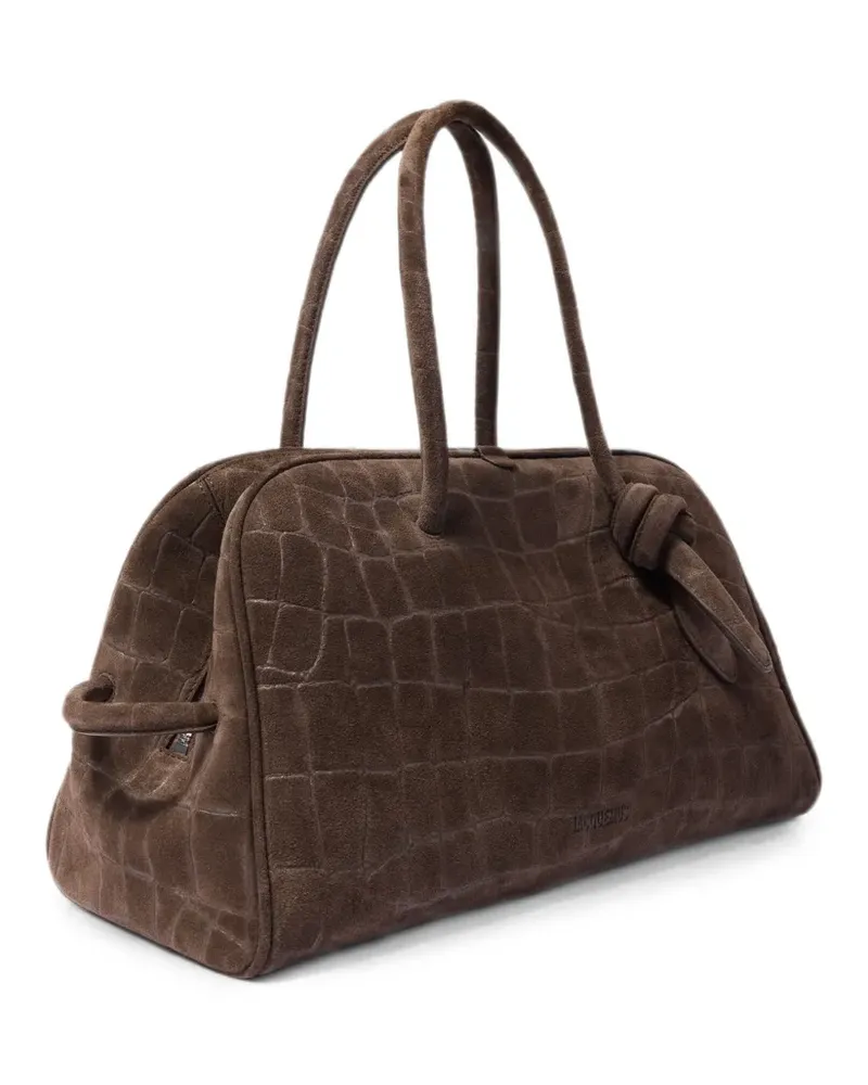 Jacquemus A Turismo Tote Bag mit Kroko-Prägung - Braun Braun