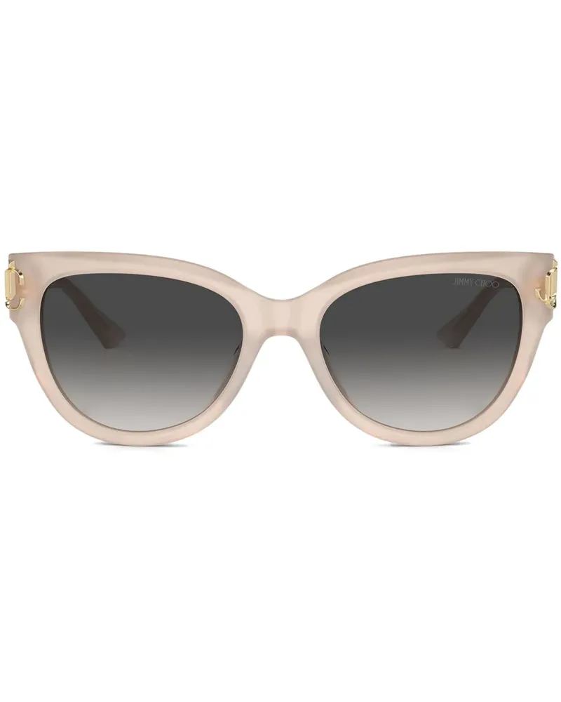 Jimmy Choo Sonnenbrille mit Logo-Schild - Nude Nude