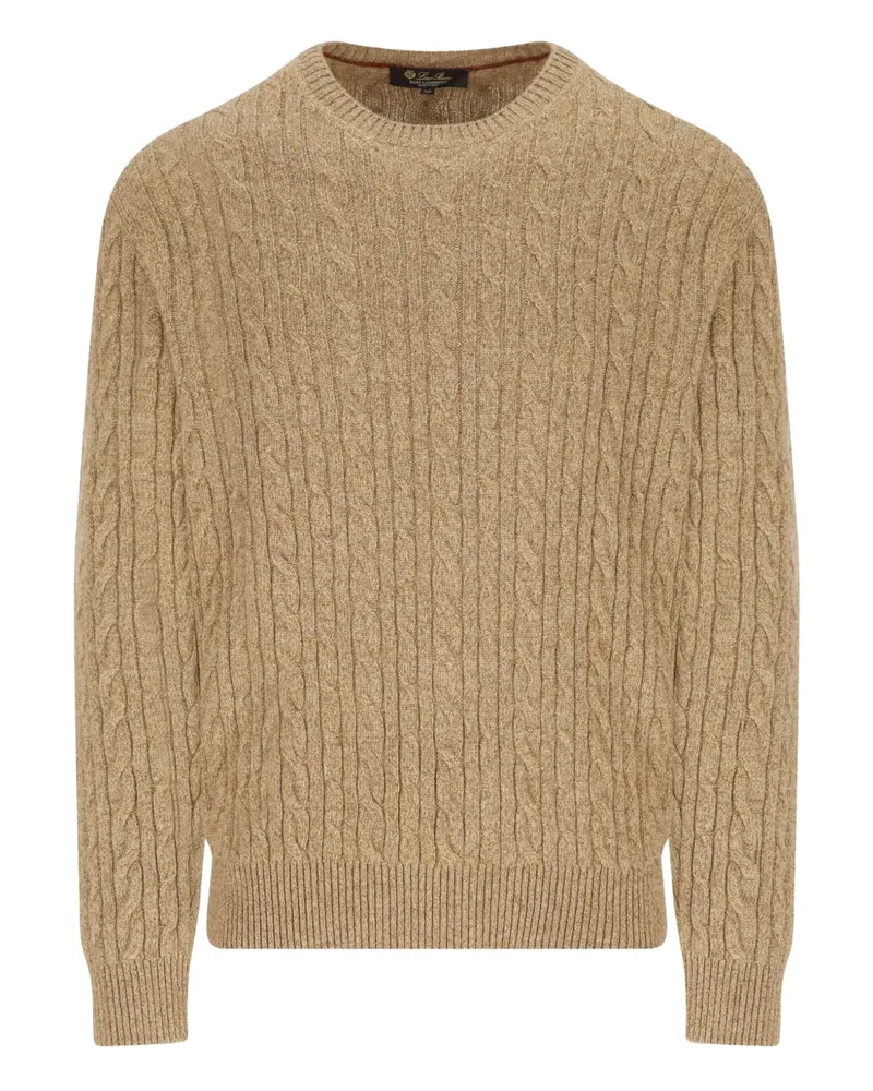 Loro Piana Pullover mit Zopfmuster - Nude Nude