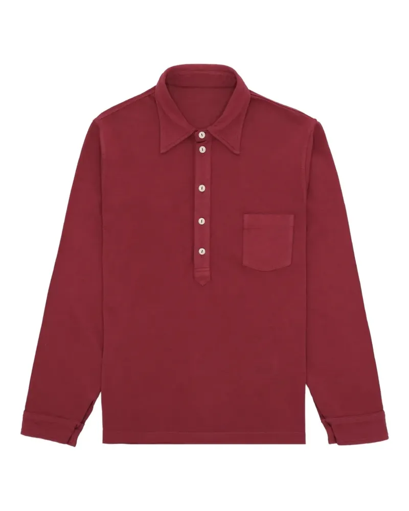 Fortela chest pocket long-sleeve polo shirt - Rot Rot