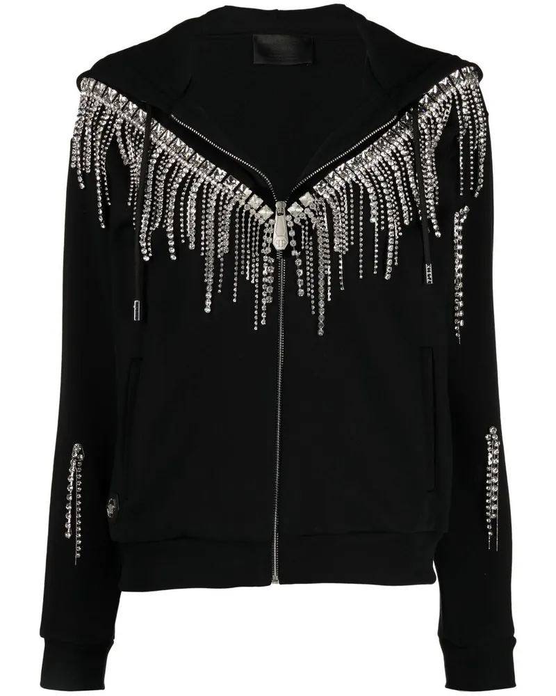 Philipp Plein Hoodie mit Kristallen - Schwarz Schwarz