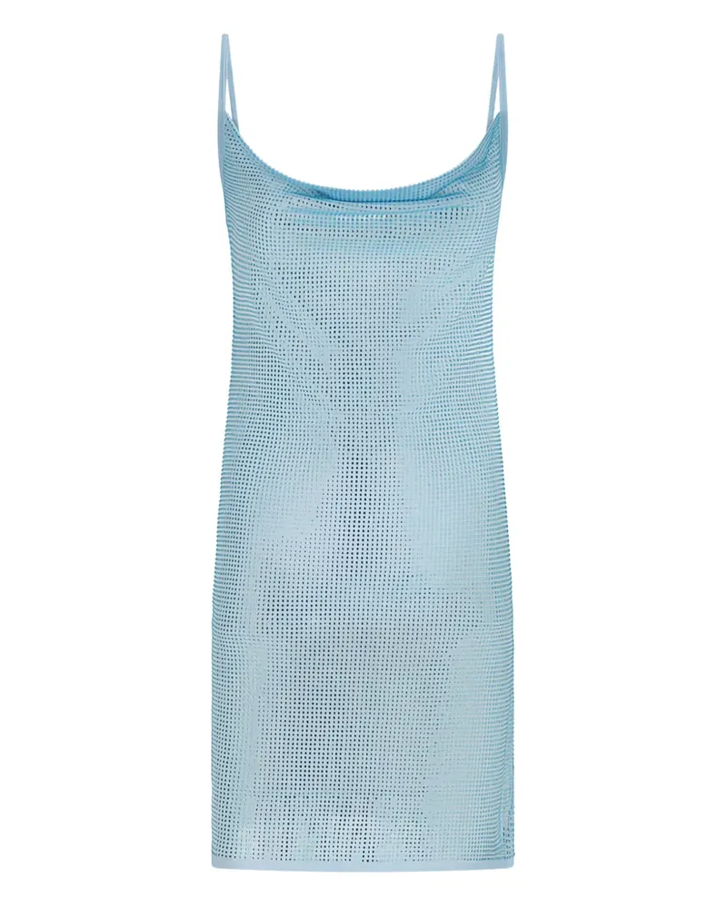 David Koma Strass-Minikleid mit Wasserfallausschnitt - Blau Blau