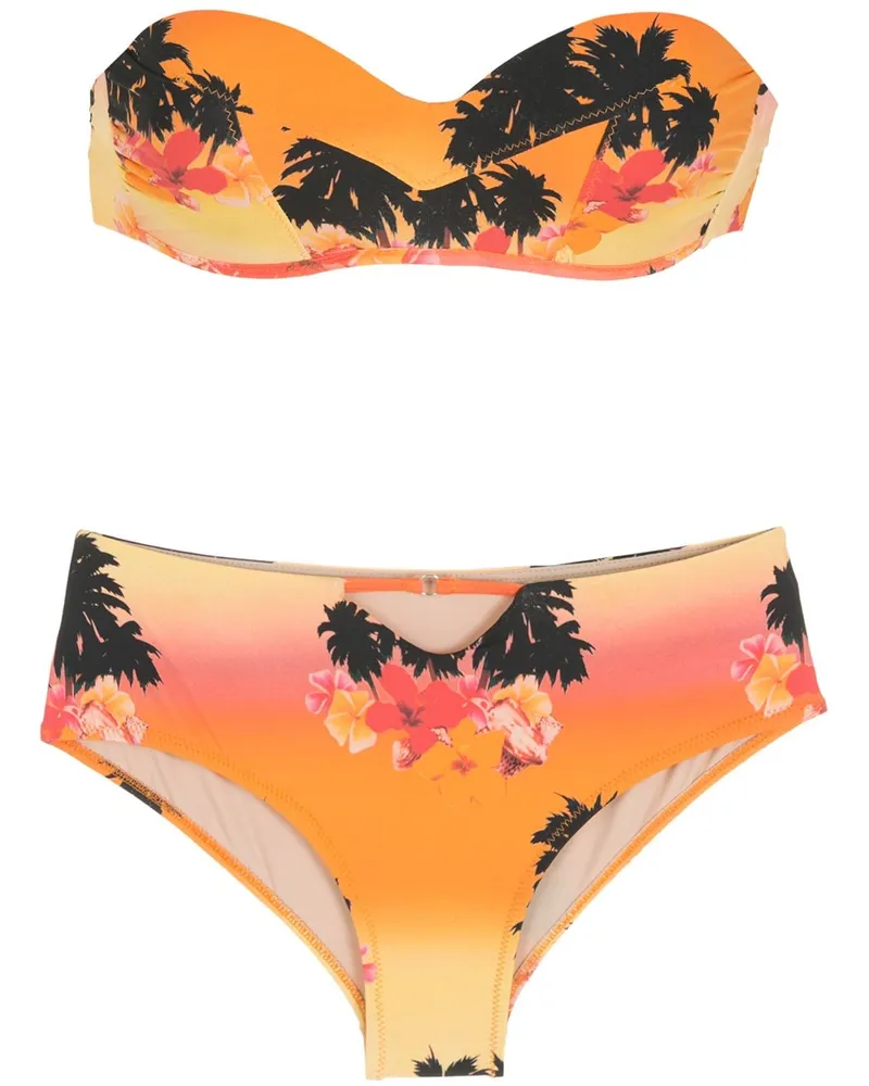 Amir Slama Ilha de Hibiscus Bikini - Orange Orange