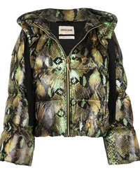 Roberto Cavalli Jacke mit Schlangenleder-Print Grün