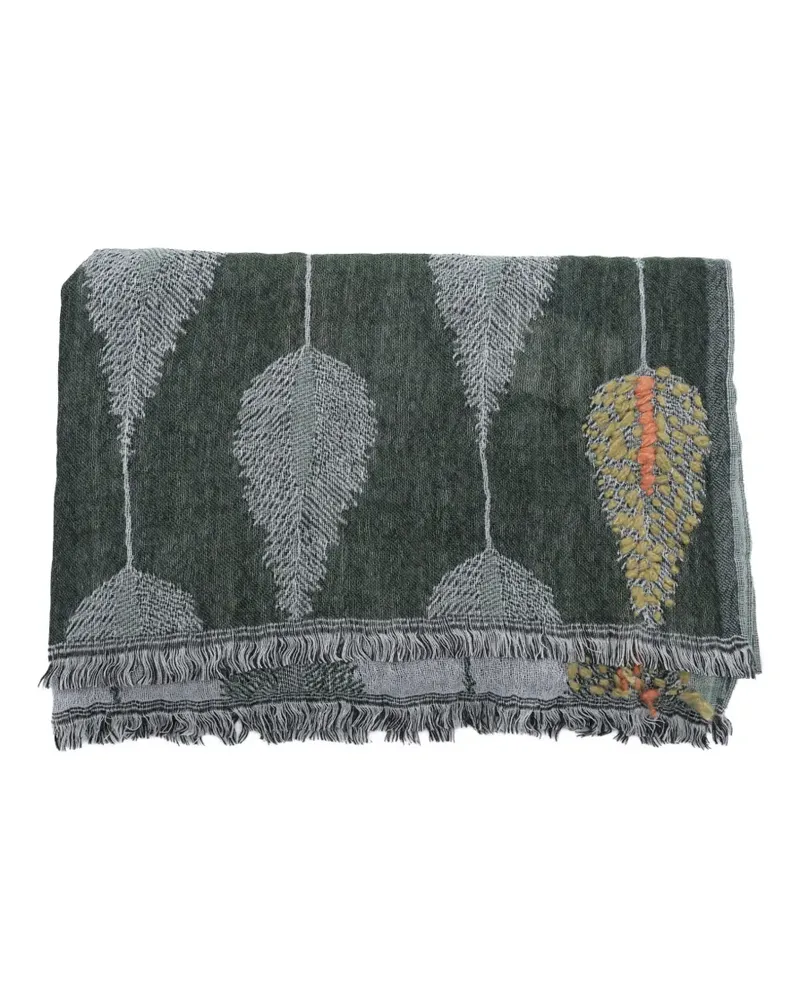 Altea feather-pattern frayed scarf - Grau Grau