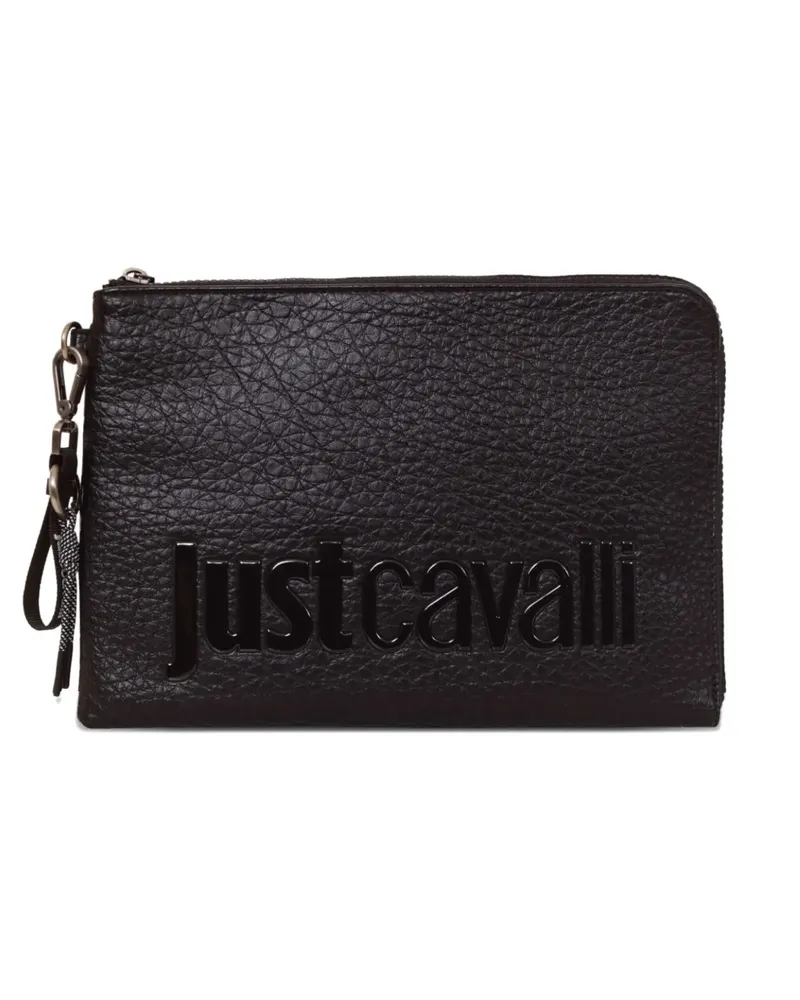 Just Cavalli logo-plaque clutch bag - Schwarz Schwarz