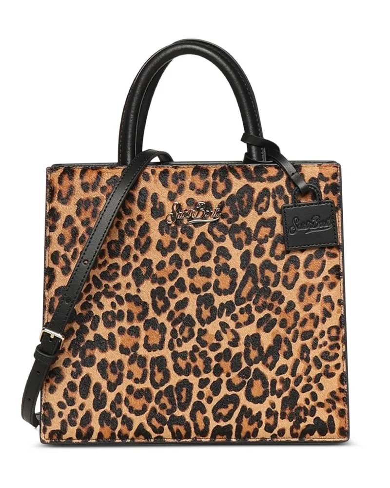MC2 Saint Barth medium leopard-print leather tote bag - Nude Nude