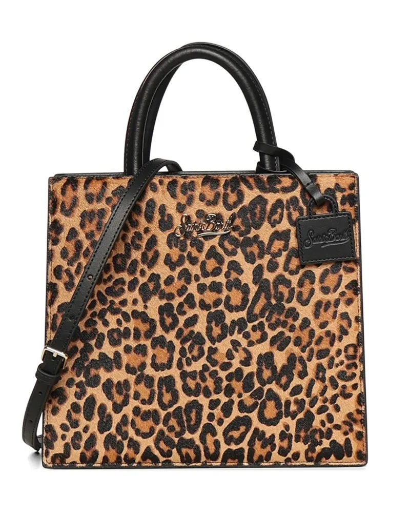 MC2 Saint Barth medium leopard-print leather tote bag - Nude Nude