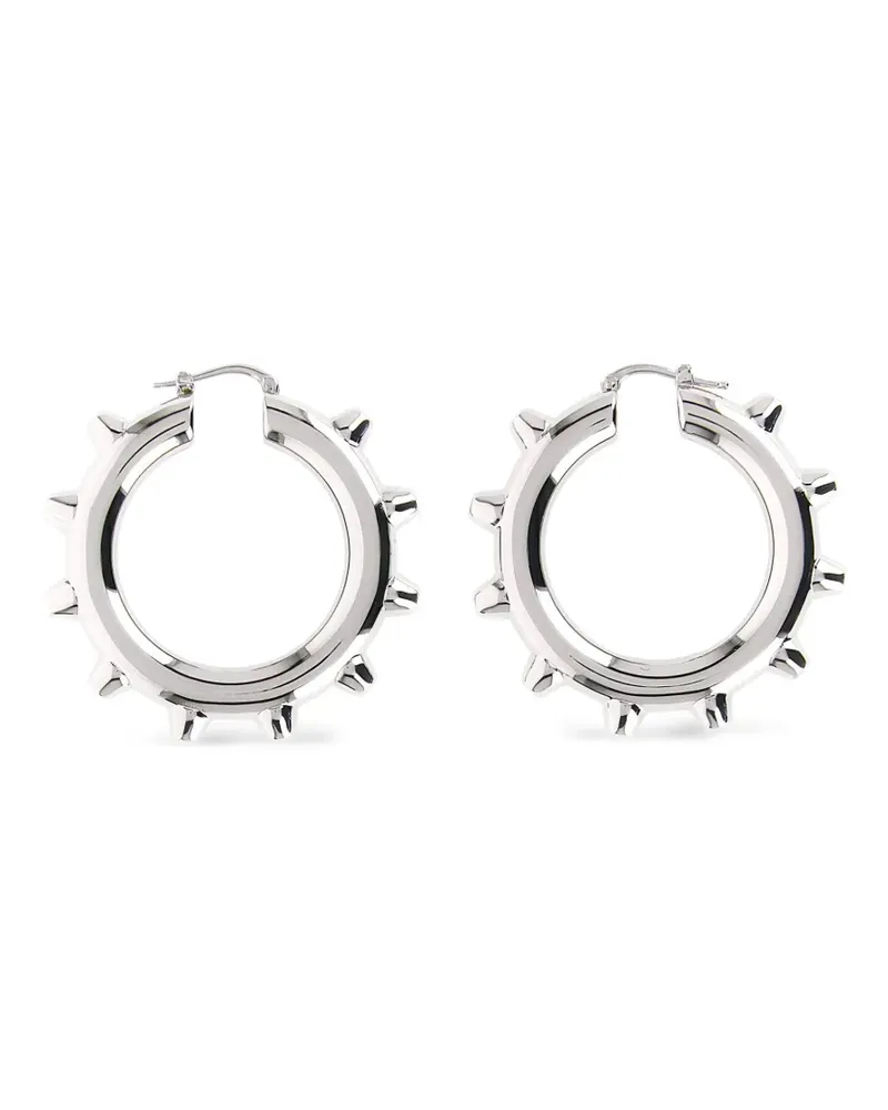 Jil Sander Creolen mit spitzen Nieten - Silber Silber