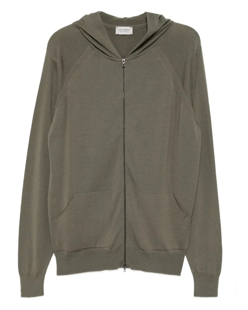 John Smedley Gestrickter Hoodie - Grün Grün