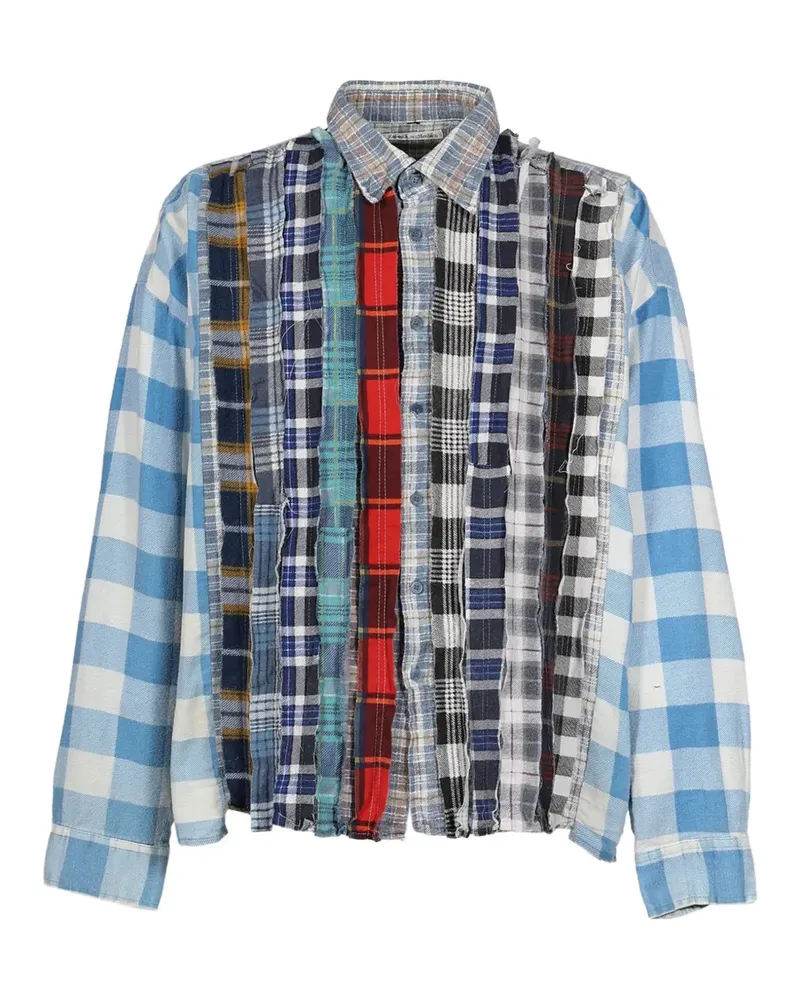 NEEDLES ribbon patchwork fannel shirt - Blau Blau